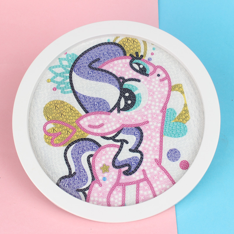 Children&#039;s Cartoon Diamond Painting 5D Diamond Sticker Painting Full Diamond Band Wooden Photo Frame Handmade DIY Birthday Gift
