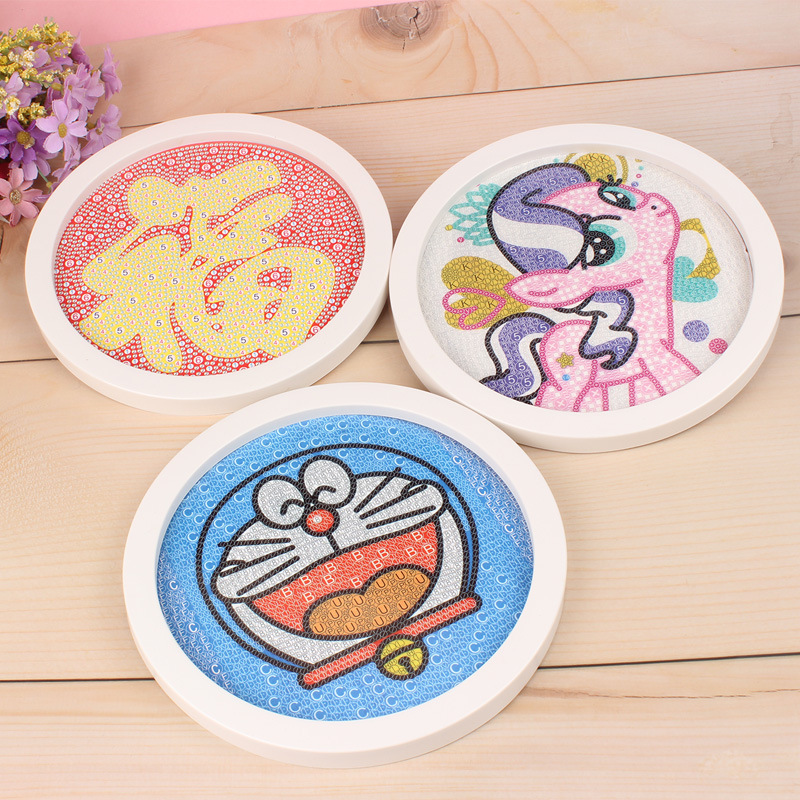 Children&#039;s Cartoon Diamond Painting 5D Diamond Sticker Painting Full Diamond Band Wooden Photo Frame Handmade DIY Birthday Gift