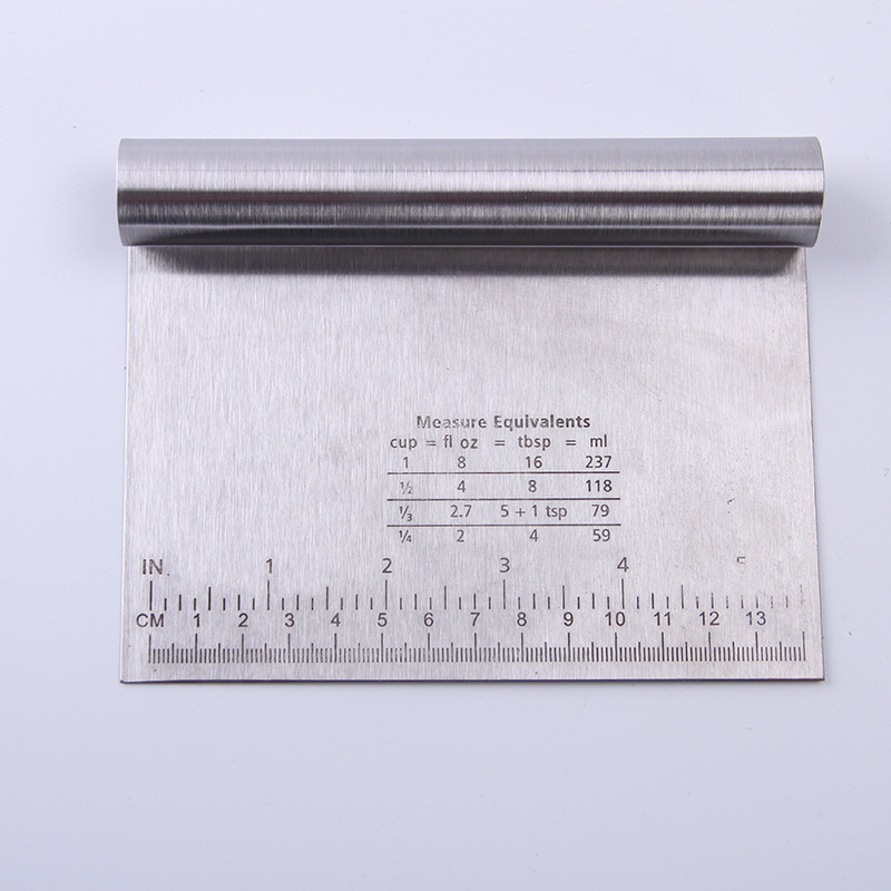 Large with Scale Baking Scraper Stainless Steel Cream Cake Scraper Bread Pizza Dough Cutter