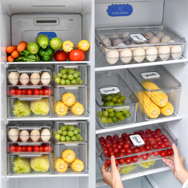 Refrigerator Storage Box Frozen Storage Household Food Fresh-Keeping Partition Drawer Type Egg Cutter Special Vegetable Finishing
