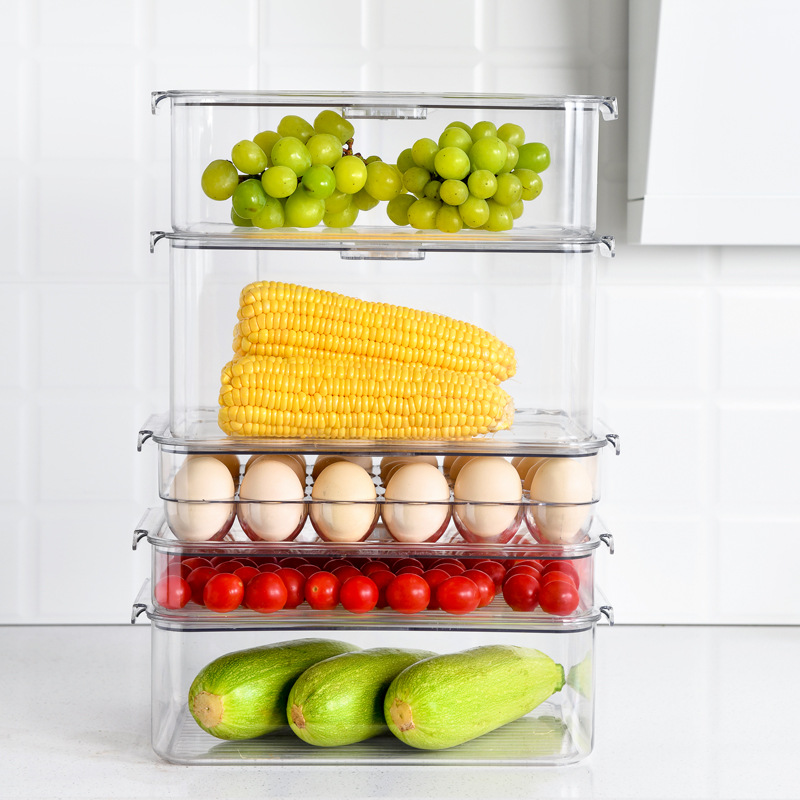 Refrigerator Storage Box Frozen Storage Household Food Fresh-Keeping Partition Drawer Type Egg Cutter Special Vegetable Finishing