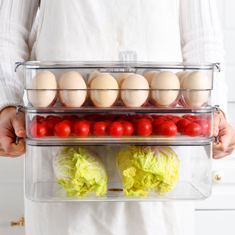 Refrigerator Storage Box Frozen Storage Household Food Fresh-Keeping Partition Drawer Type Egg Cutter Special Vegetable Finishing