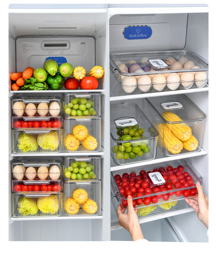 Refrigerator Storage Box Frozen Storage Household Food Fresh-Keeping Partition Drawer Type Egg Cutter Special Vegetable Finishing Refrigerator Storage Box Frozen Storage Household Food Fresh-Keeping Partition Drawer Type Egg Cutter Special Vegetable Finishing