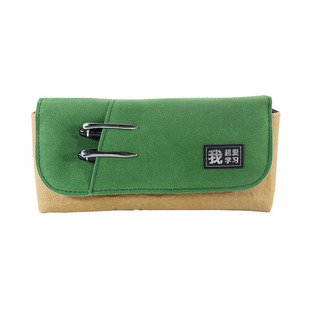 Large Capacity Elementary Students' Pencil Bag Simple Canvas Oxford Cloth Brush Storage Bag Neoprene Children's Stationery Box