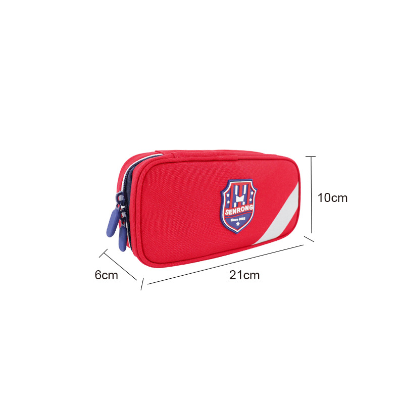 Large Capacity Elementary Students' Pencil Bag Simple Canvas Oxford Cloth Brush Storage Bag Neoprene Children's Stationery Box
