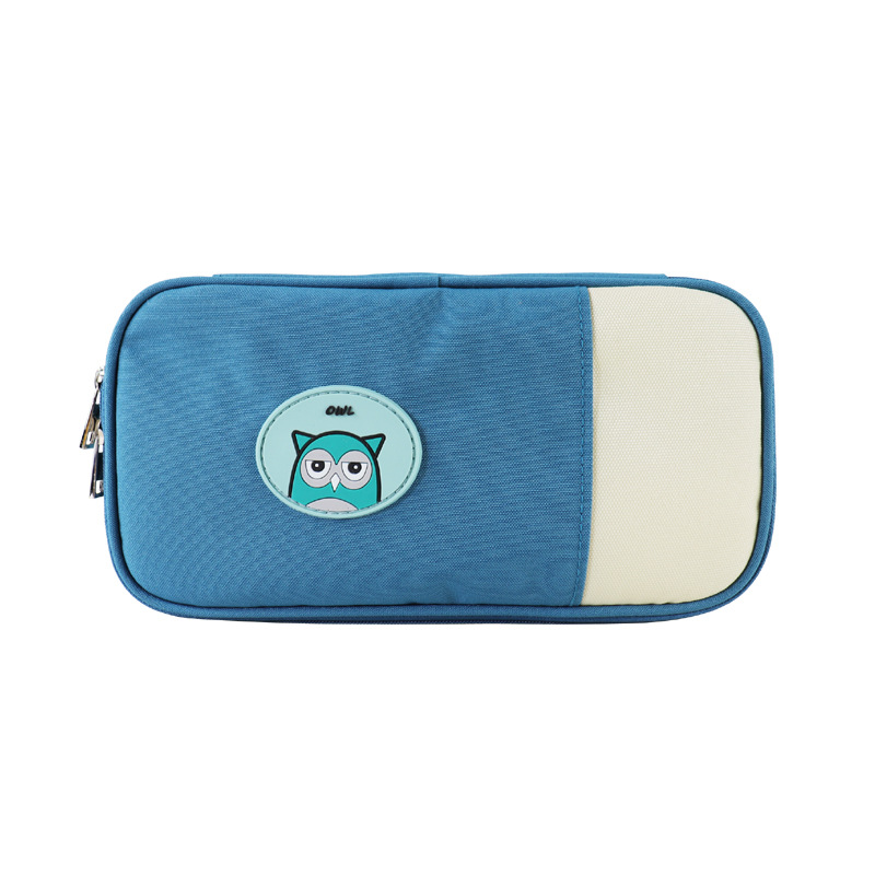 Large Capacity Elementary Students' Pencil Bag Simple Canvas Oxford Cloth Brush Storage Bag Neoprene Children's Stationery Box