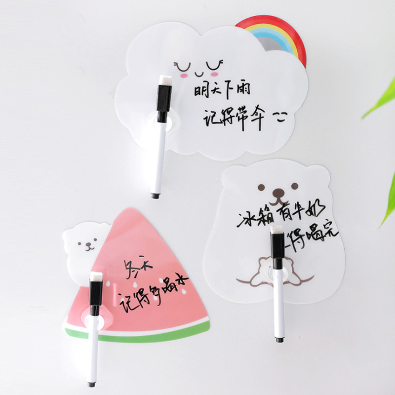 Refridgerator Magnets Erasable Message Board with Pen Paste Creative Cartoon Wall Decoration Message Sticker Writing Board Sticky Notes