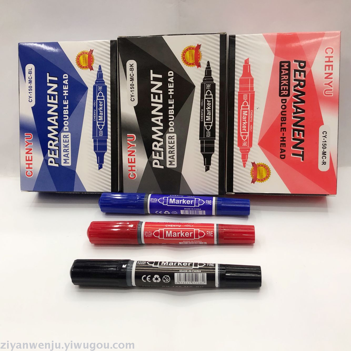 Chenyu 150 Big Two Sides Oily Marking Pen Thick and Thin Permanent Marker Cutter Head Marker Pen