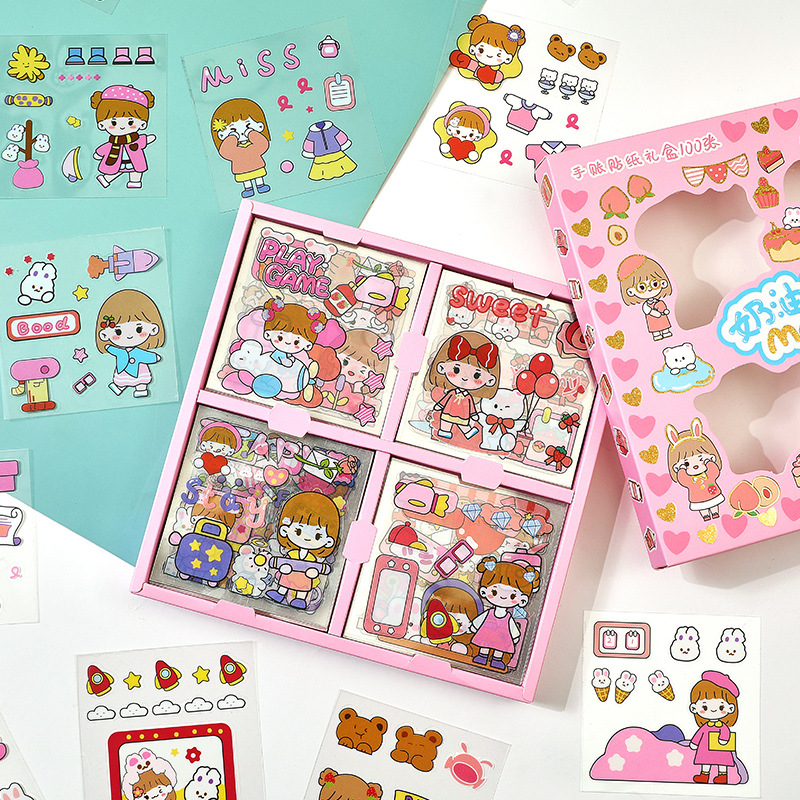 Mori Pet Stickers Journal Stickers Set Transparent Waterproof and Traceless Hand Ledger Sticker Decorative Cartoon Cute DIY