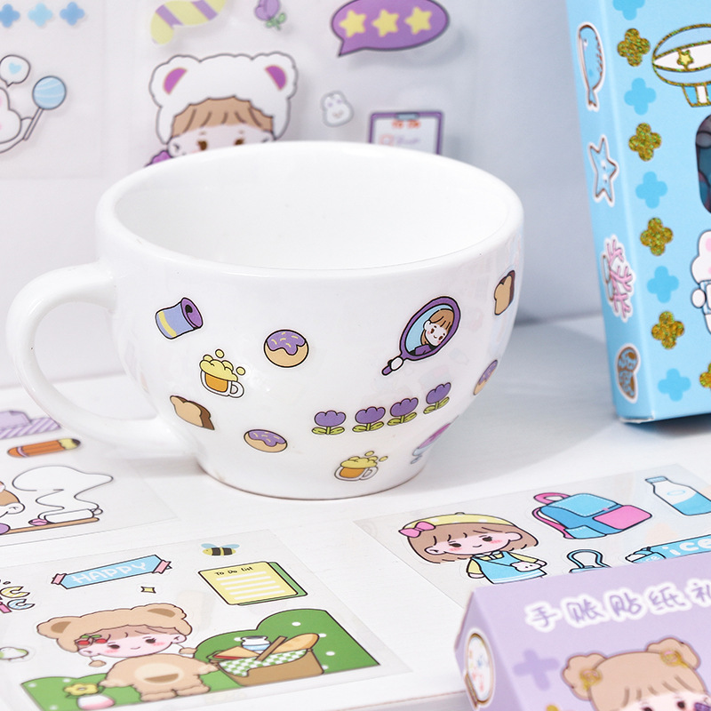 Mori Pet Stickers Journal Stickers Set Transparent Waterproof and Traceless Hand Ledger Sticker Decorative Cartoon Cute DIY