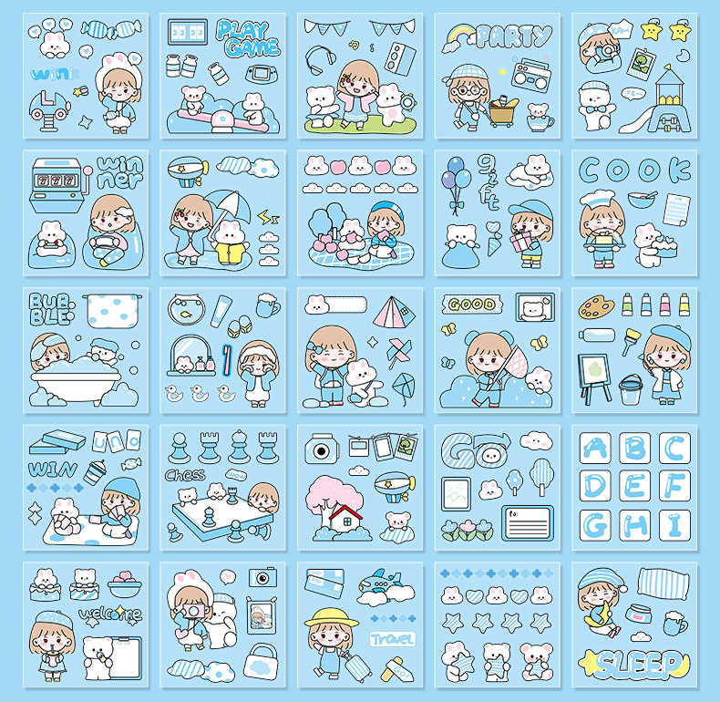 Mori Pet Stickers Journal Stickers Set Transparent Waterproof and Traceless Hand Ledger Sticker Decorative Cartoon Cute DIY Mori Pet Stickers Journal Stickers Set Transparent Waterproof and Traceless Hand Ledger Sticker Decorative Cartoon Cute DIY