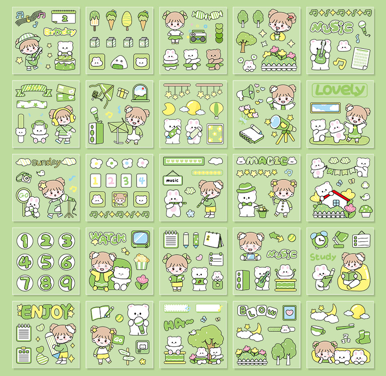 Mori Pet Stickers Journal Stickers Set Transparent Waterproof and Traceless Hand Ledger Sticker Decorative Cartoon Cute DIY Mori Pet Stickers Journal Stickers Set Transparent Waterproof and Traceless Hand Ledger Sticker Decorative Cartoon Cute DIY