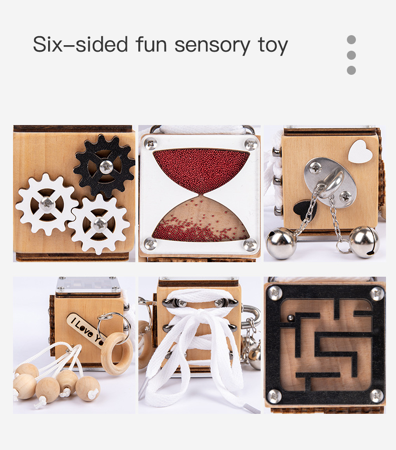 Cross-Border Amazon Children's Montessori Busy Block Puzzle Unlocking Toy Enlightenment Early Education Teaching Aids Montessori Busy Board
