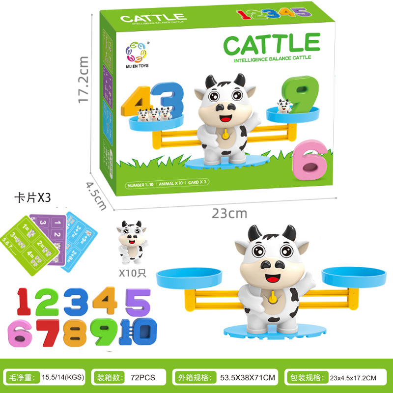 Children's Enlightenment Board Game Kindergarten Science and Education Teaching Aids Early Childhood Education Monkey Penguin Digital Balance Toys