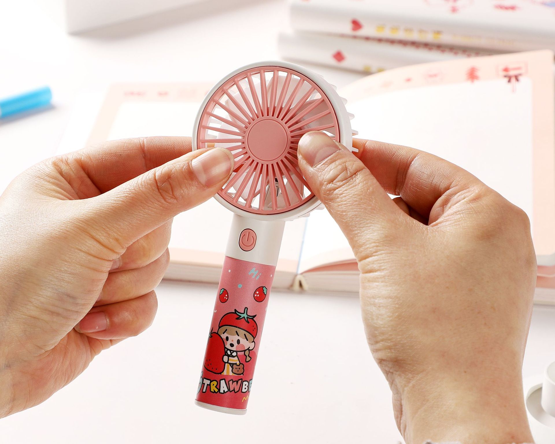 DIY Sticker Mini Cartoon Handheld Fan Lightweight Pocket Little Fan USB Charging Three Gear Night Light Fan DIY Sticker Mini Cartoon Handheld Fan Lightweight Pocket Little Fan USB Charging Three Gear Night Light Fan