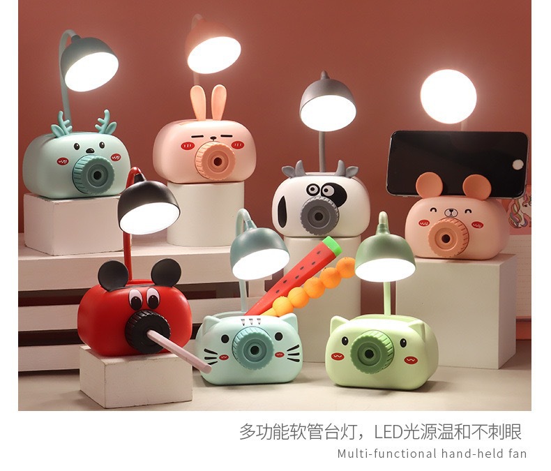 Cartoon Animal Pencil Sharper Desk Lamp Led Student Dormitory Bedroom Reading Eye Protection Desk Lamp Gift USB Charging