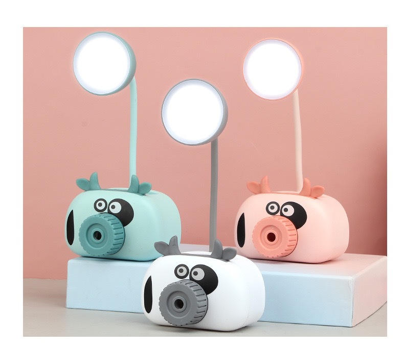Cartoon Animal Pencil Sharper Desk Lamp Led Student Dormitory Bedroom Reading Eye Protection Desk Lamp Gift USB Charging