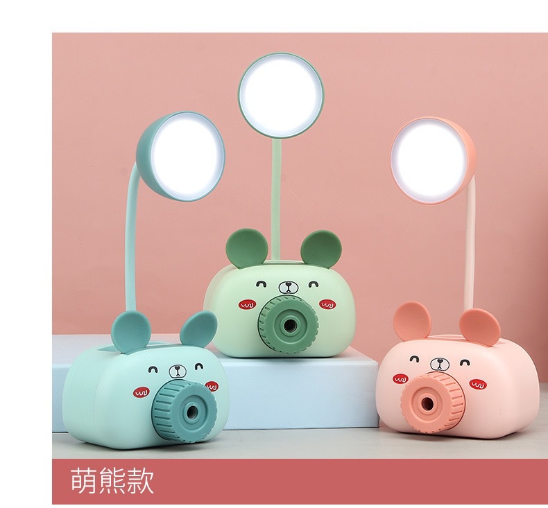 Cartoon Animal Pencil Sharper Desk Lamp Led Student Dormitory Bedroom Reading Eye Protection Desk Lamp Gift USB Charging