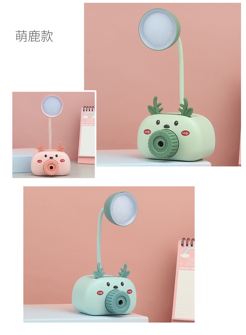 Cartoon Animal Pencil Sharper Desk Lamp Led Student Dormitory Bedroom Reading Eye Protection Desk Lamp Gift USB Charging