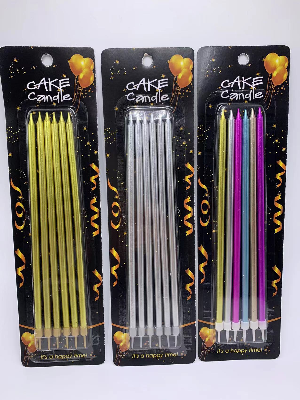 19cm Candle Gradient Color Party Cake Decoration Gold Plated Color Birthday Cake Long Brush Holder Pencil Candle 19cm Candle Gradient Color Party Cake Decoration Gold Plated Color Birthday Cake Long Brush Holder Pencil Candle