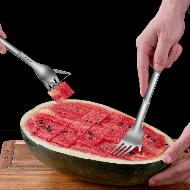 Fruit Cutter Stainless Steel Watermelon Cutting Tool Watermelon Cut Hami Melon Slicer Fruit Splitter