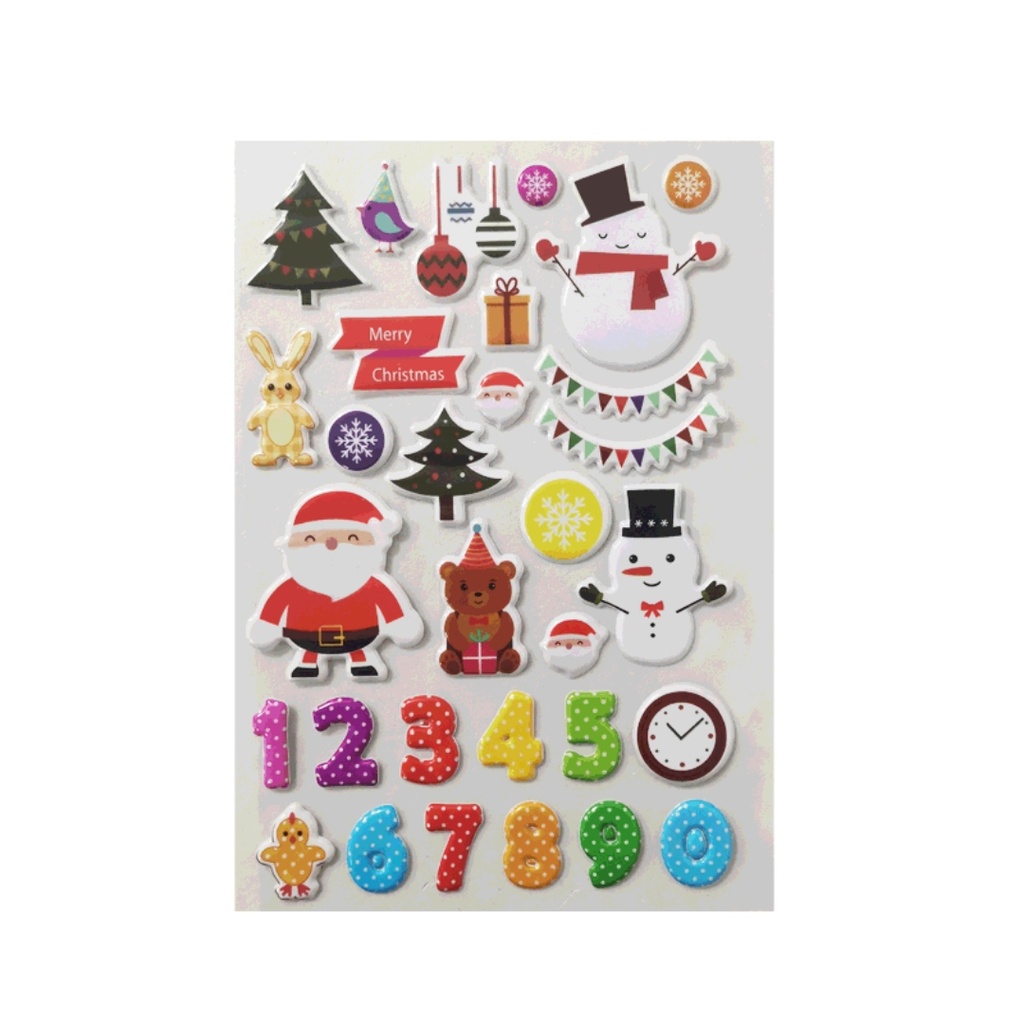 Manufacturer spot Christmas theme threedimensional bubble sticker PVC surface waterproof cute cartoon Manufacturer spot Christmas theme threedimensional bubble sticker PVC surface waterproof cute cartoon