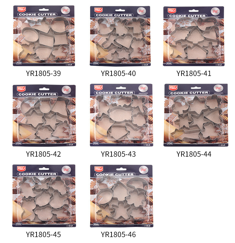 Ryj Stainless Steel Biscuit Mold Suit Kitchen DIY Biscuits Model Gingerbread Man Cookie Cutter 8-Piece Set Baking Tool Ryj Stainless Steel Biscuit Mold Suit Kitchen DIY Biscuits Model Gingerbread Man Cookie Cutter 8-Piece Set Baking Tool