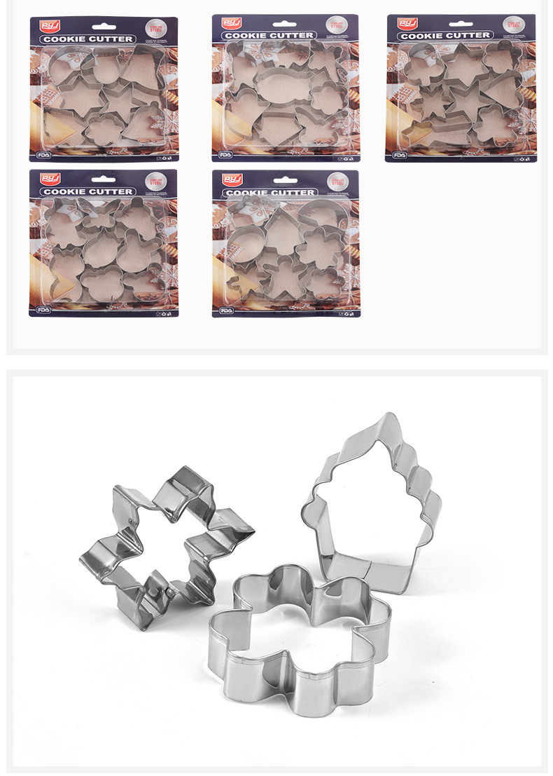 Ryj Stainless Steel Biscuit Mold Suit Kitchen DIY Biscuits Model Gingerbread Man Cookie Cutter 8-Piece Set Baking Tool Ryj Stainless Steel Biscuit Mold Suit Kitchen DIY Biscuits Model Gingerbread Man Cookie Cutter 8-Piece Set Baking Tool
