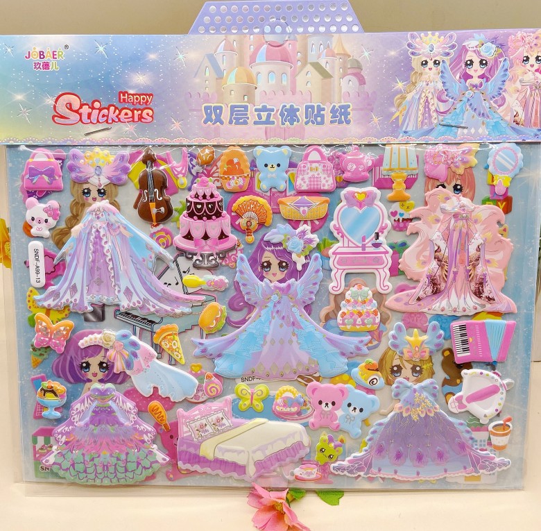 Children's Stickers Princess Dress-up Children's Cartoon Three-Dimensional Girl Dress-up Bubble Sticker Handmade Mermaid Sticker Stickers Children's Stickers Princess Dress-up Children's Cartoon Three-Dimensional Girl Dress-up Bubble Sticker Handmade Mermaid Sticker Stickers