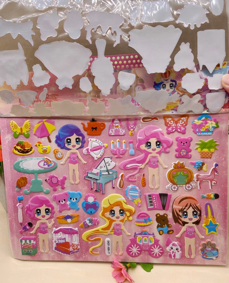 Children's Stickers Princess Dress-up Children's Cartoon Three-Dimensional Girl Dress-up Bubble Sticker Handmade Mermaid Sticker Stickers Children's Stickers Princess Dress-up Children's Cartoon Three-Dimensional Girl Dress-up Bubble Sticker Handmade Mermaid Sticker Stickers