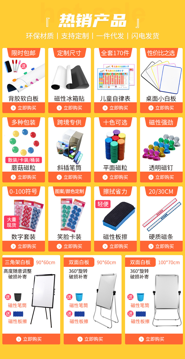 Double-Sided Magnetic Drawing Board Office Desk Surface Panel A3 Event-Recording Message-Leaving Tiny Whiteboard Home Teaching Writing Sketchpad