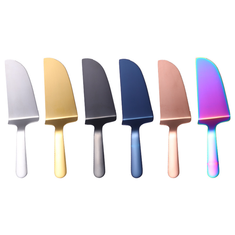 Steel Cake Shovel Golden Magic Color Pizza Cutter Triangle Cake Transfer Shovel Bread Shovel Kitchen Baking Supplies