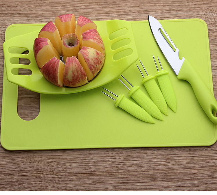 Stainless Steel Apple Cutter Multi-Functional Fruit Knife Peeler Combination Gift Knife Set Fruit Fork Cutting Board Stainless Steel Apple Cutter Multi-Functional Fruit Knife Peeler Combination Gift Knife Set Fruit Fork Cutting Board