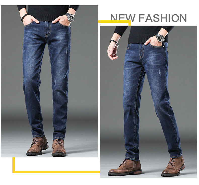 Men's Jeans 2021 New Autumn Micro Elastic Mid Waist Pencil Pants Teenagers Men's Casual Trousers Wholesale