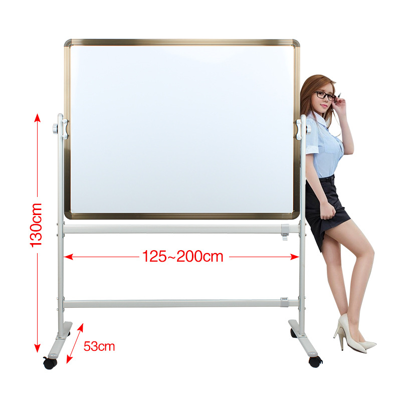 Factory Mobile Flip Bracket Large Whiteboard Double-Sided Magnetic Green Board Office Teaching Home Conference Writing Whiteboard