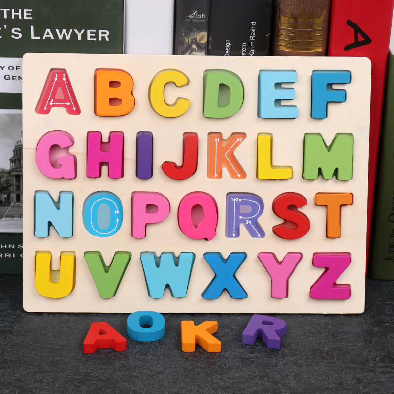 Kindergarten Wooden Three-Dimensional Digital Letters Grab Board Children&#039;s Early Education Educational Toys Baby Puzzle Teaching Aids