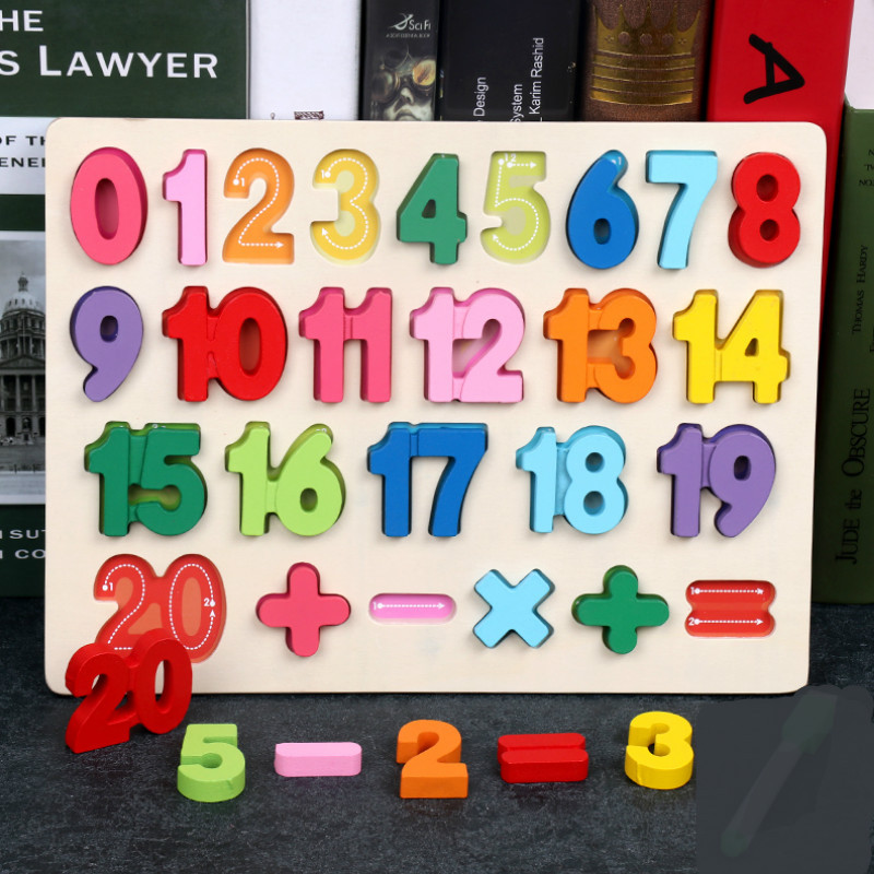 Kindergarten Wooden Three-Dimensional Digital Letters Grab Board Children&#039;s Early Education Educational Toys Baby Puzzle Teaching Aids
