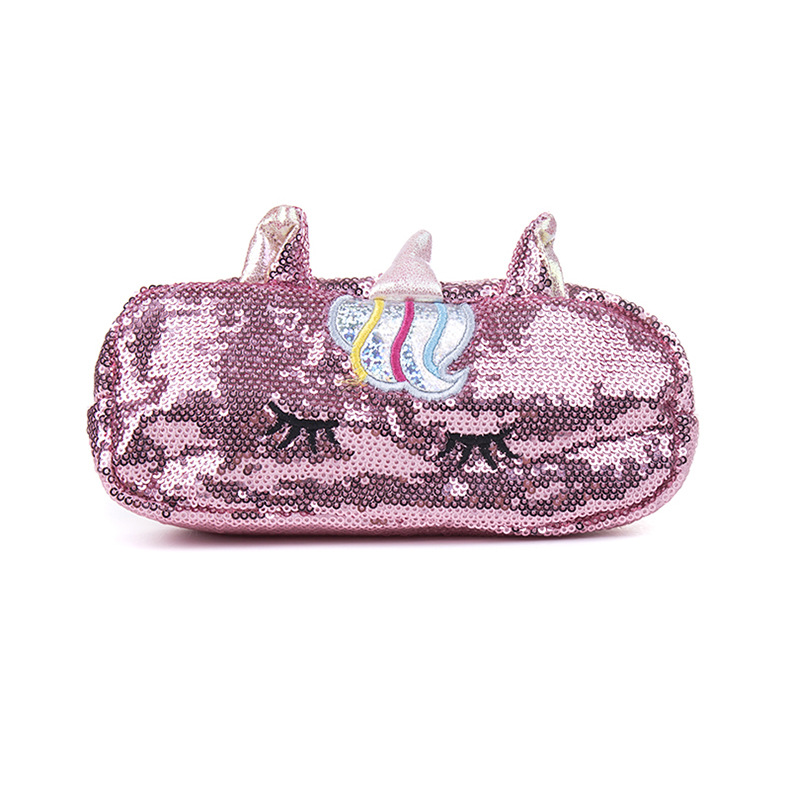 Professional Customized Creative Pencil Case Unicorn Sequins Laser Cute Cartoon Change Purse Female Pencil Case Zipper Handbag