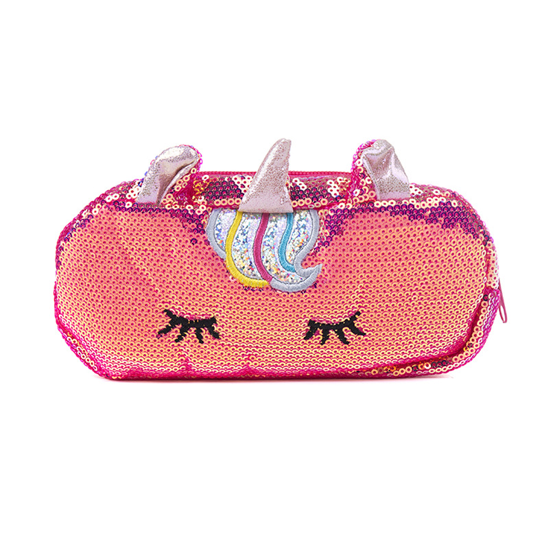 Professional Customized Creative Pencil Case Unicorn Sequins Laser Cute Cartoon Change Purse Female Pencil Case Zipper Handbag