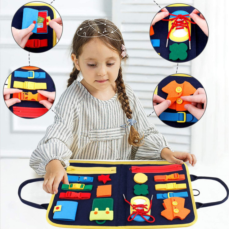 Dressing Learning Board Busy Board Toy Teaching Aids Felt Learning Board Children&#039;s Hands-on Ability Exercise