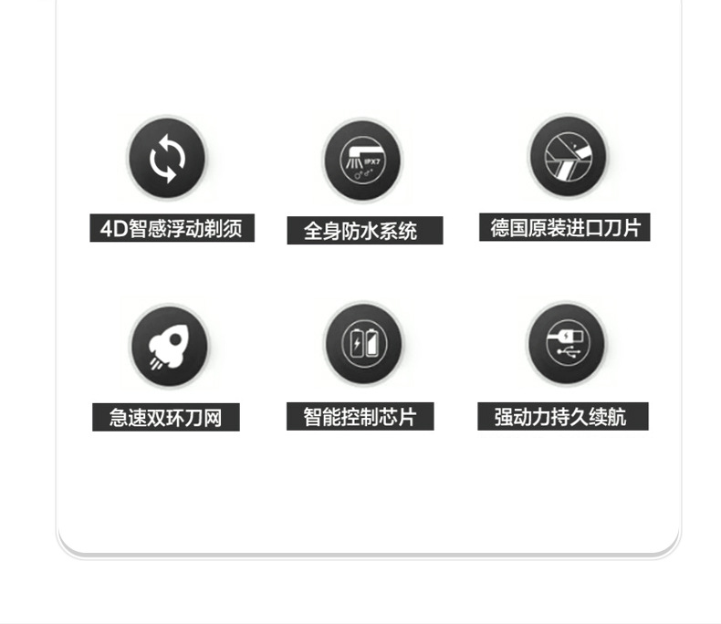 Factory Direct Sales Rechargeable Electric Shaver Smart 5 Cutter Head 4D Fully Washable Portable Men's Shaver