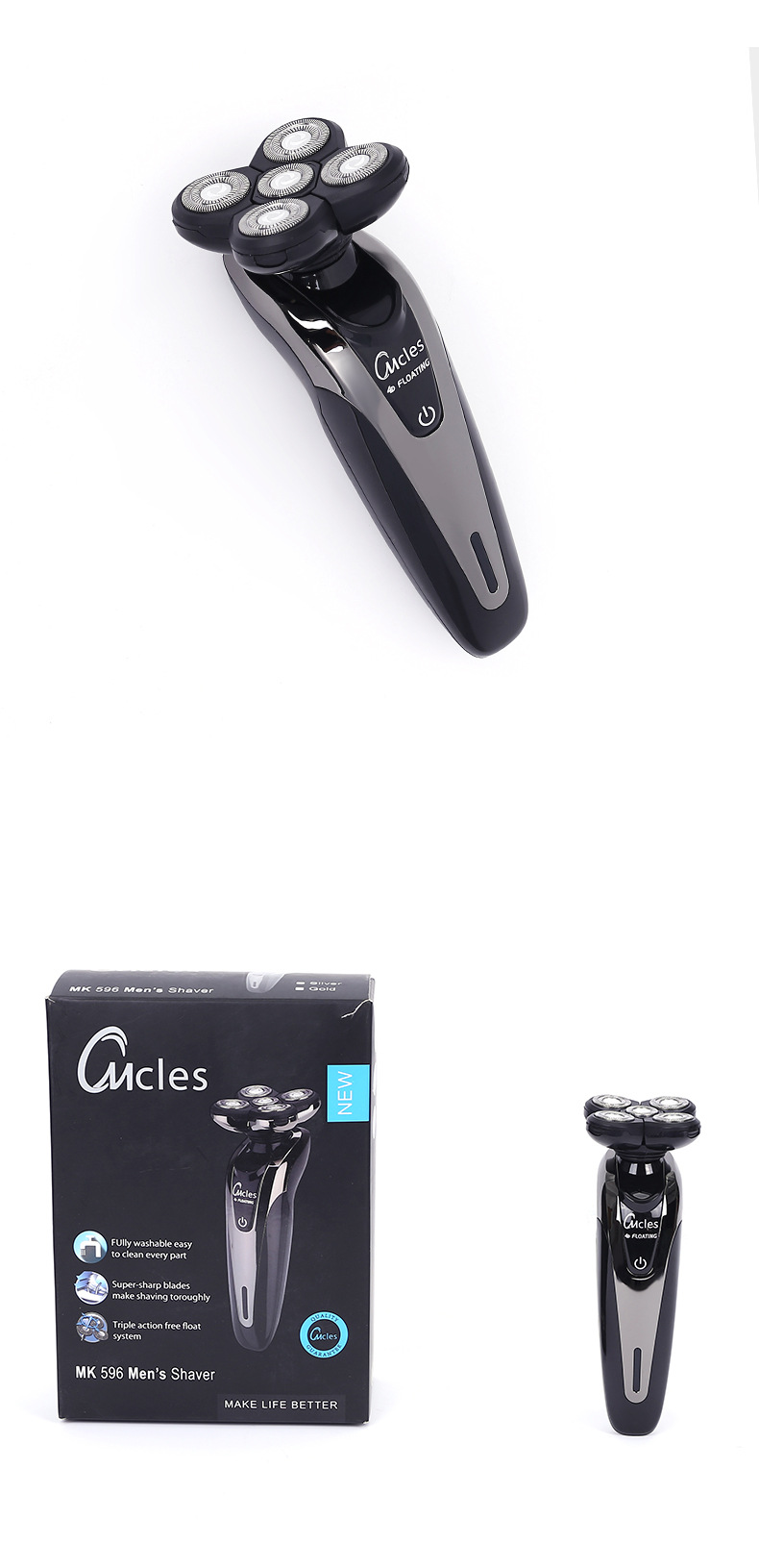 Factory Direct Sales Rechargeable Electric Shaver Smart 5 Cutter Head 4D Fully Washable Portable Men's Shaver