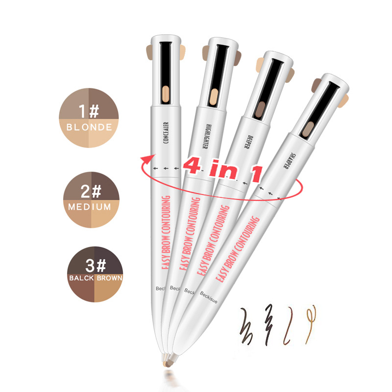 Beckisue Four-Color Rotating Ball Eyebrow Pencil Four-in-One Four-Core Eyebrow Pencil Eyebrow Pencil