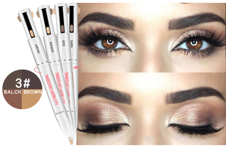 Beckisue Four-Color Rotating Ball Eyebrow Pencil Four-in-One Four-Core Eyebrow Pencil Eyebrow Pencil Beckisue Four-Color Rotating Ball Eyebrow Pencil Four-in-One Four-Core Eyebrow Pencil Eyebrow Pencil