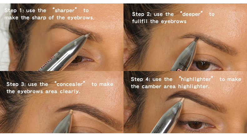 Beckisue Four-Color Rotating Ball Eyebrow Pencil Four-in-One Four-Core Eyebrow Pencil Eyebrow Pencil Beckisue Four-Color Rotating Ball Eyebrow Pencil Four-in-One Four-Core Eyebrow Pencil Eyebrow Pencil