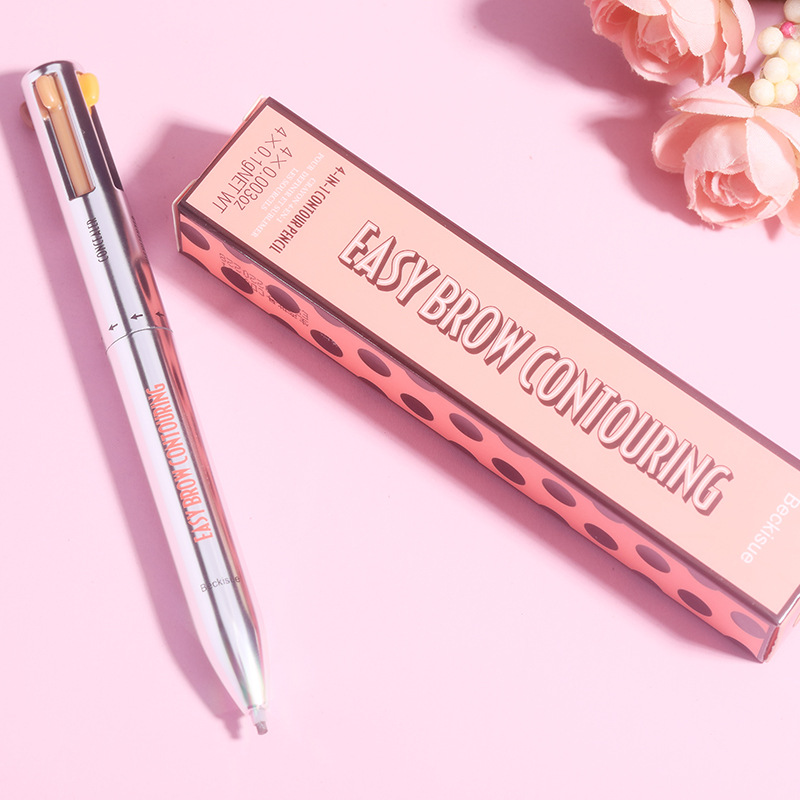 Beckisue Four-Color Rotating Ball Eyebrow Pencil Four-in-One Four-Core Eyebrow Pencil Eyebrow Pencil