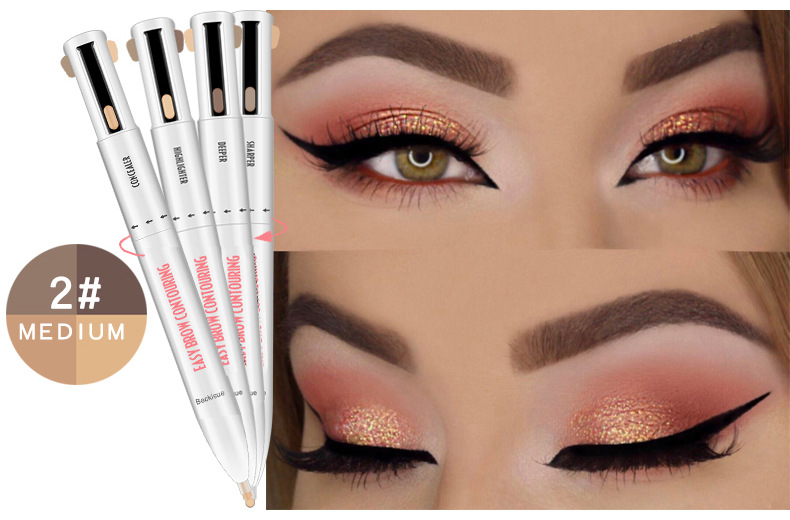 Beckisue Four-Color Rotating Ball Eyebrow Pencil Four-in-One Four-Core Eyebrow Pencil Eyebrow Pencil Beckisue Four-Color Rotating Ball Eyebrow Pencil Four-in-One Four-Core Eyebrow Pencil Eyebrow Pencil