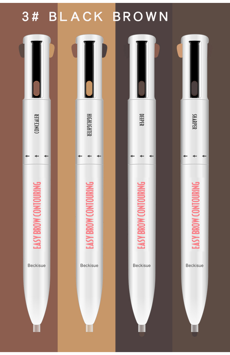 Beckisue Four-Color Rotating Ball Eyebrow Pencil Four-in-One Four-Core Eyebrow Pencil Eyebrow Pencil Beckisue Four-Color Rotating Ball Eyebrow Pencil Four-in-One Four-Core Eyebrow Pencil Eyebrow Pencil