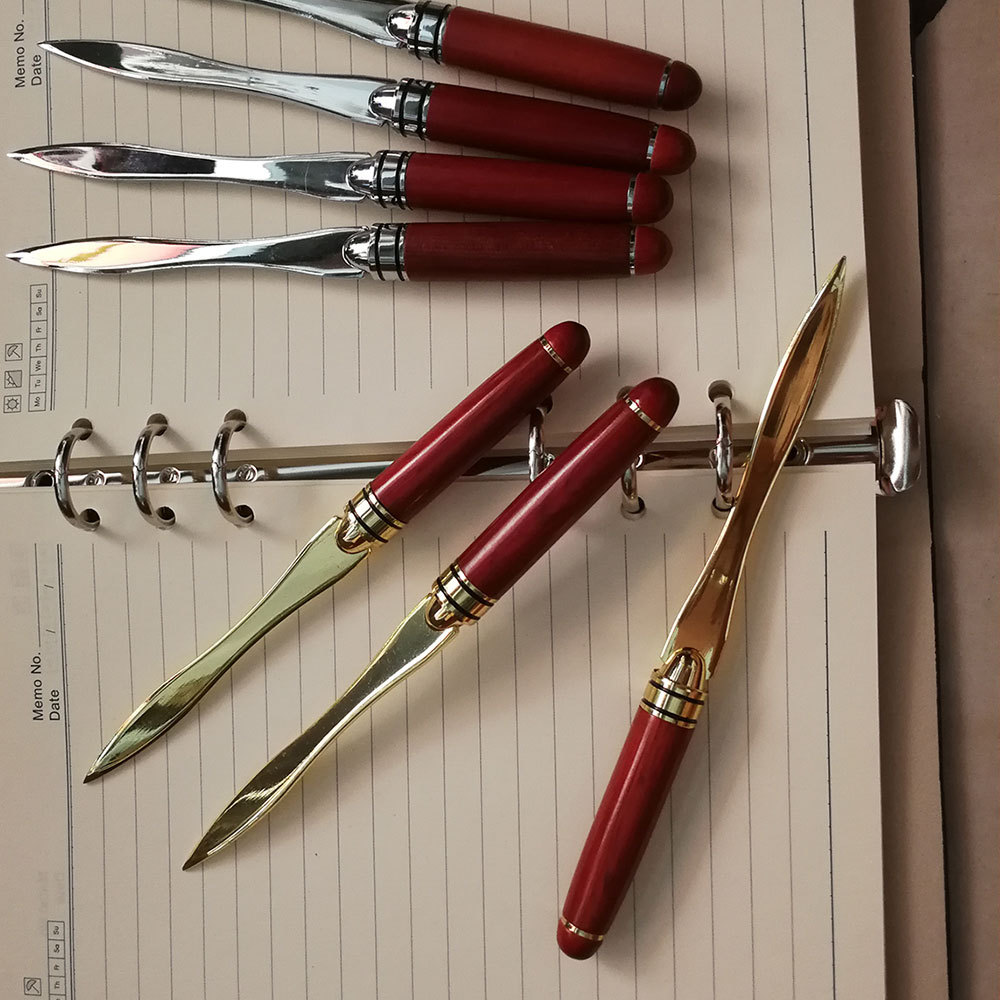 Rosewood Paper Cutter Wood Letter Opener Company School Practical Business Activities Gift Letter Opener Customized Logo