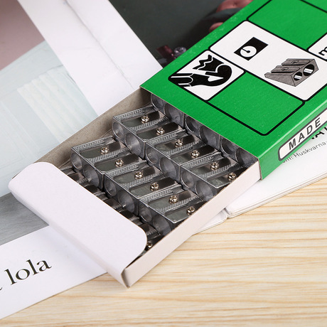 Creative zinc double hole bevel pencil sharpener pencil sharpener children mini pencil sharpener primary school manual pencil sharpener